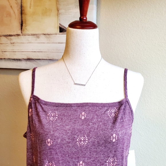 SONOMA | Squareneck Camisole in Plum Geo Print sz XL - Picture 2 of 8